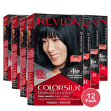 Revlon Colorsilk Beautiful Color Permanent Hair Color Natural Blue Black 48oz (Pack of 12)