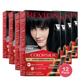 Revlon ColorSilk Permanent Hair Color 10 Black 4.4 Oz (Pack of 12)