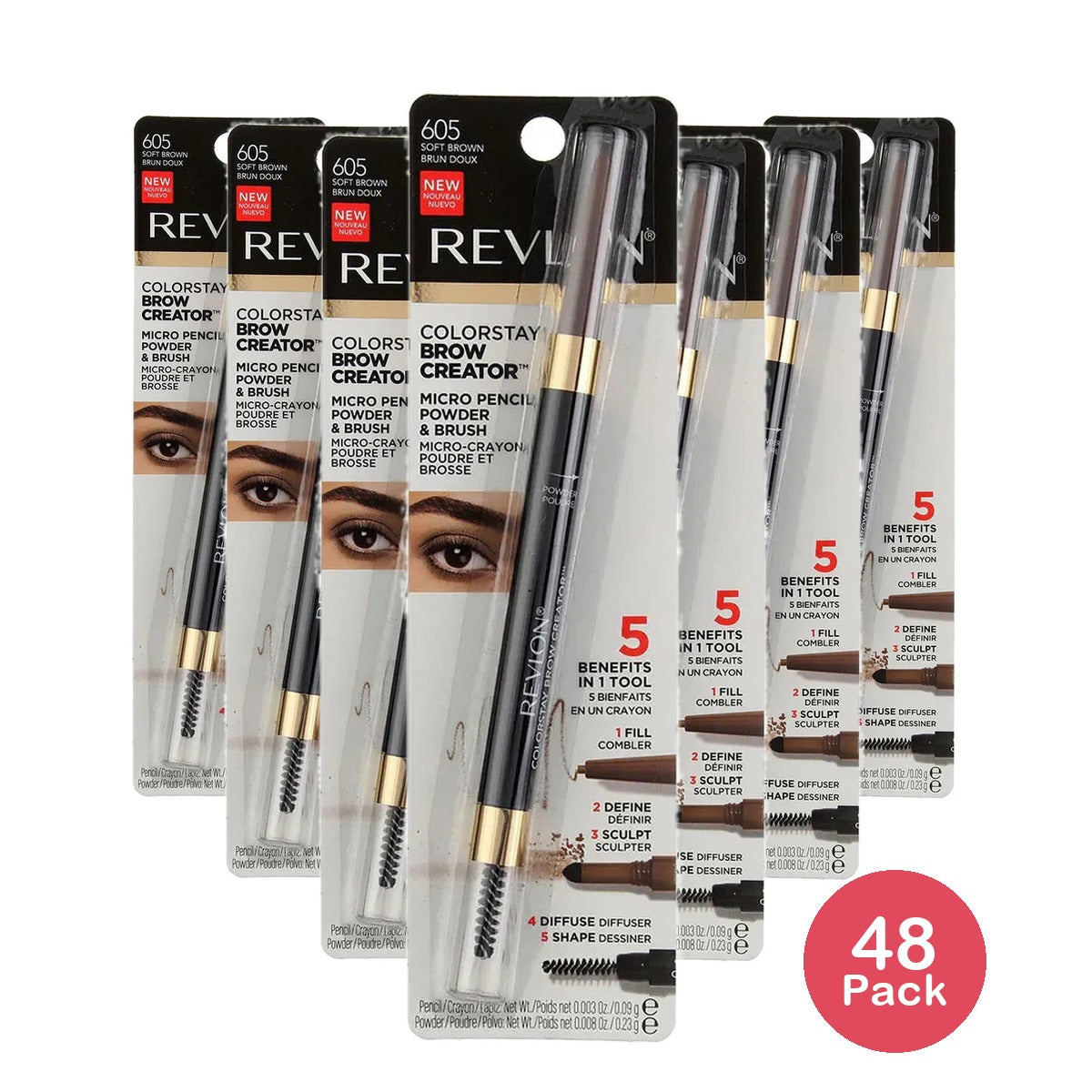 Revlon Colorstay Brow Creator Eyebrow Pencil Soft Brown 0.08Oz(Pack Of 48)
