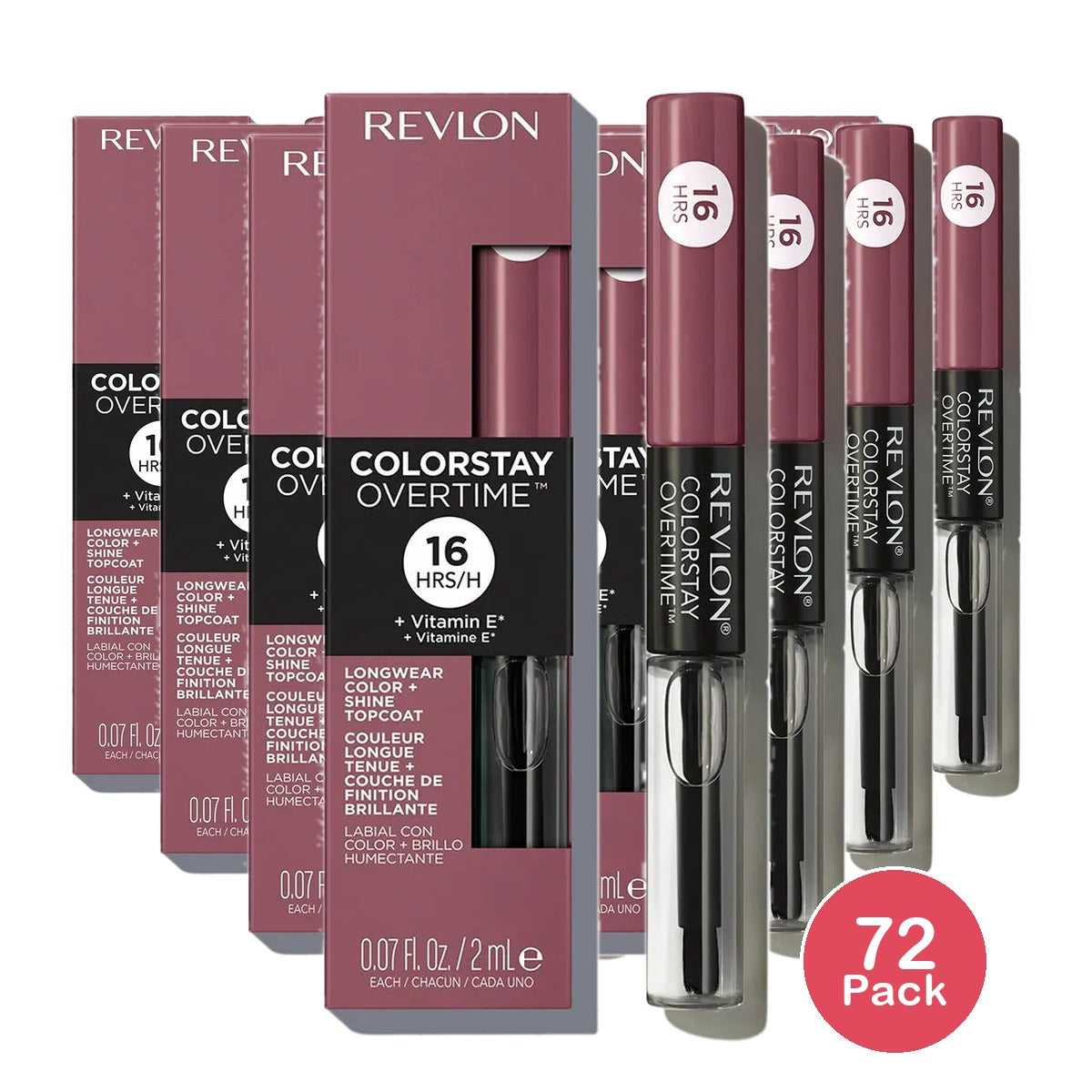 Revlon Colorstay Overtime Lip Color With Softflex Everlasting Rum #370 0.07Oz (Pack Of 72)