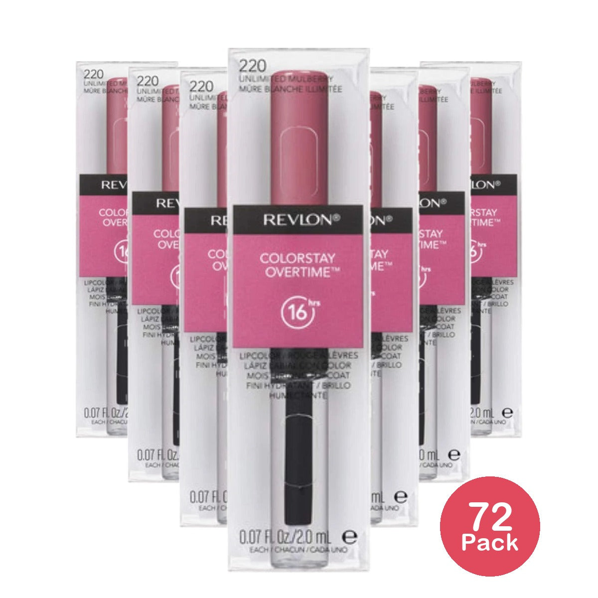 Revlon Colorstay Overtime Lipcolor - Unlimited Mulberry - 0.07 Fl Oz (Pack Of 72)