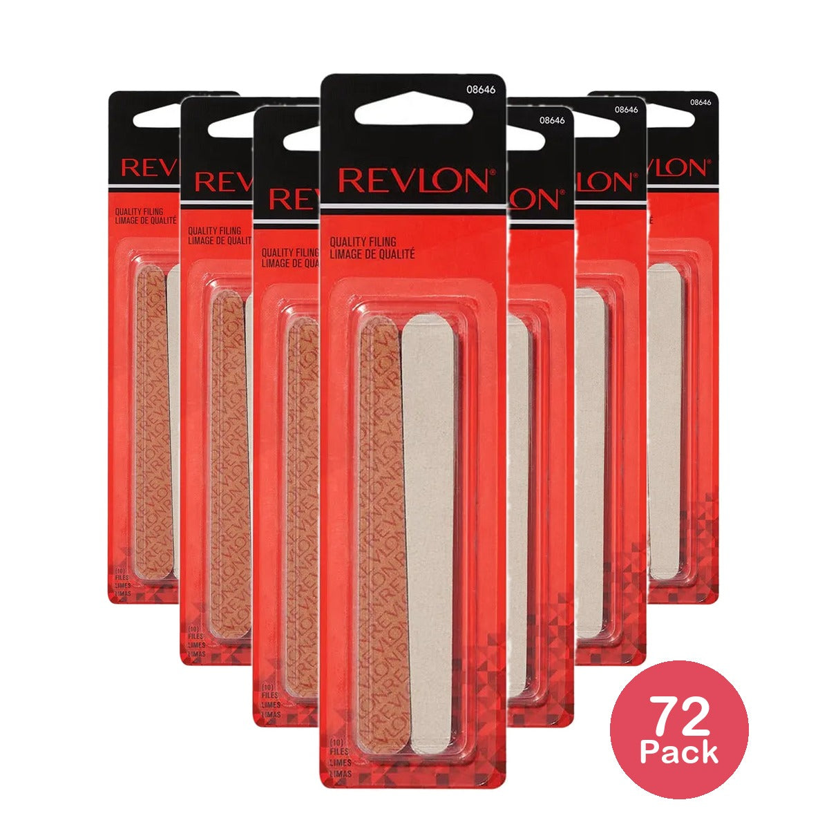 Revlon Compact Emery Boards Nail File 0.63oz (Pack of 72)