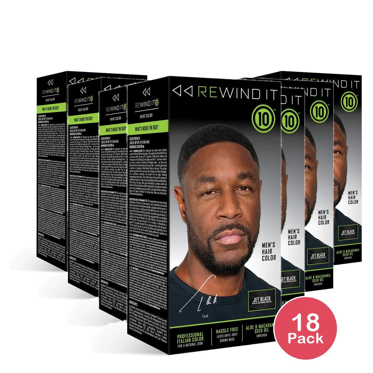 REWIND IT 10 Jet Black Men's Hair Color nan (Pack of 18)