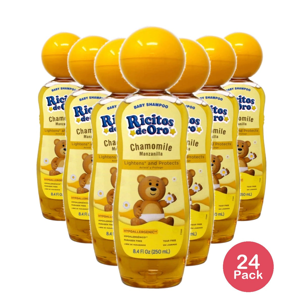 Ricitos de Oro Grisi Chamomile Clarifying Daily Shampoo with Pop-Up Rattle Cap 8.4. Oz (Pack of 24)