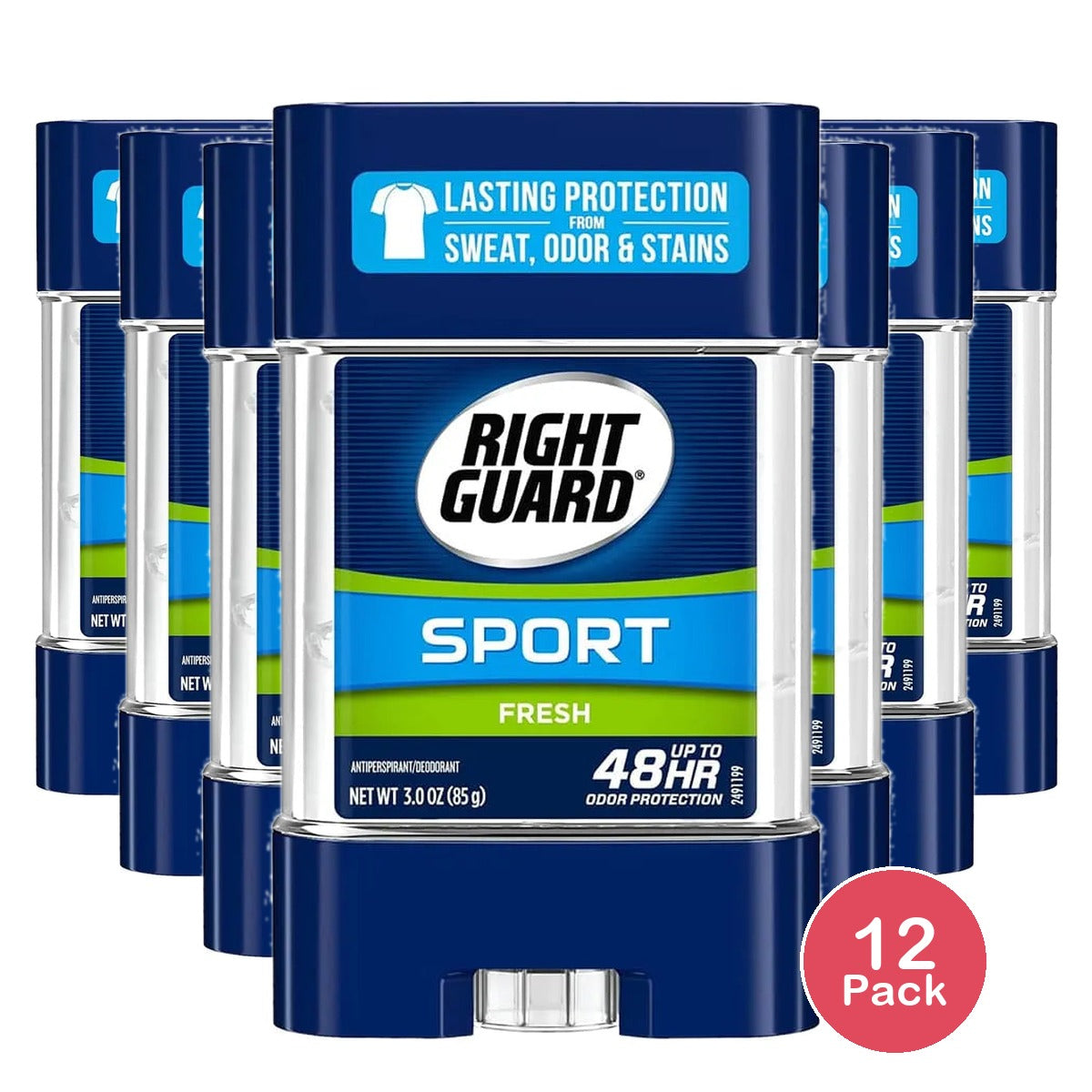 Right Guard Sport Antiperspirant Deodorant Gel Fresh Scent 3Oz (Pack of 12)