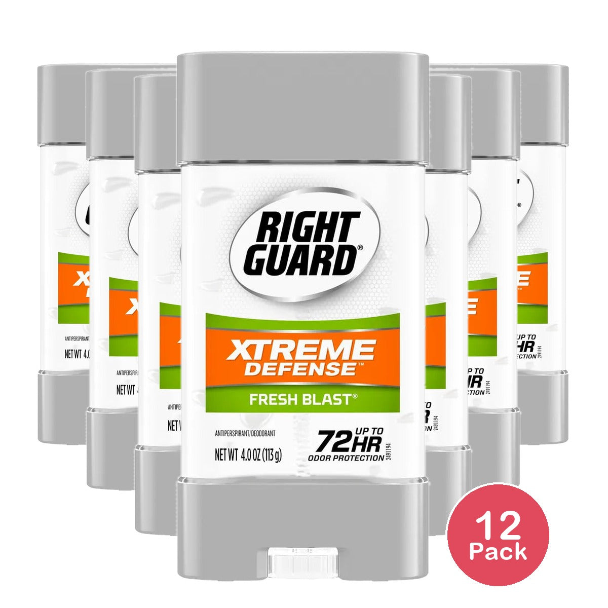 Right Guard Total Defense 5 Power Gel Antiperspirant And Deodorant Fresh Blast 4Oz (Pack of 12)