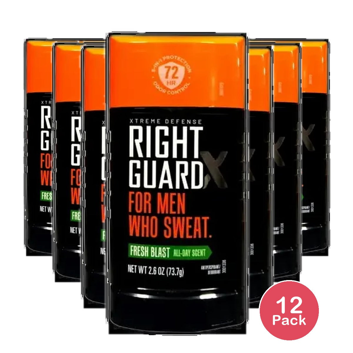 Right Guard Xtreme Defense 5 AntiPerspirant And Deodorant Fresh Blast 2.60Oz (Pack of 12)