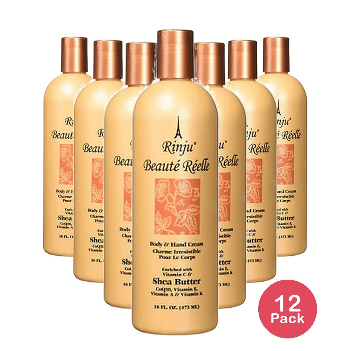 Rinju Beaute Reelle Body & Hand Lotion 16 Oz (Pack of 12)