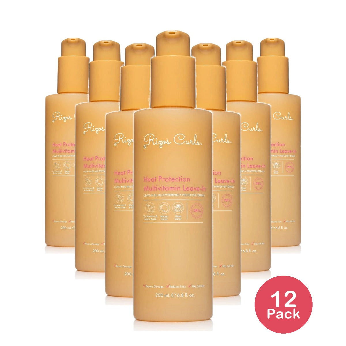 Rizos Curls Heat Protection Leave-In Conditioner 6.8 Oz (Pack of 12)