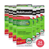 Robitussin Maximum Strength Cough + Chest Congestion DM Relief Liquid Raspberry-Flavor 4Oz (Pack of 24)