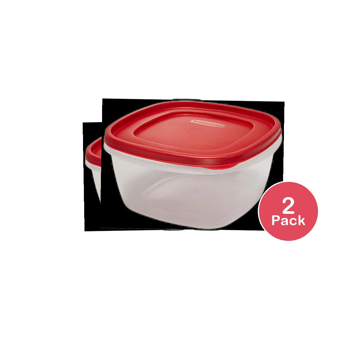 Rubbermaid Easy Find Lid Square Food Storage Container 14-Cup Red 16.64oz (Pack of 2)