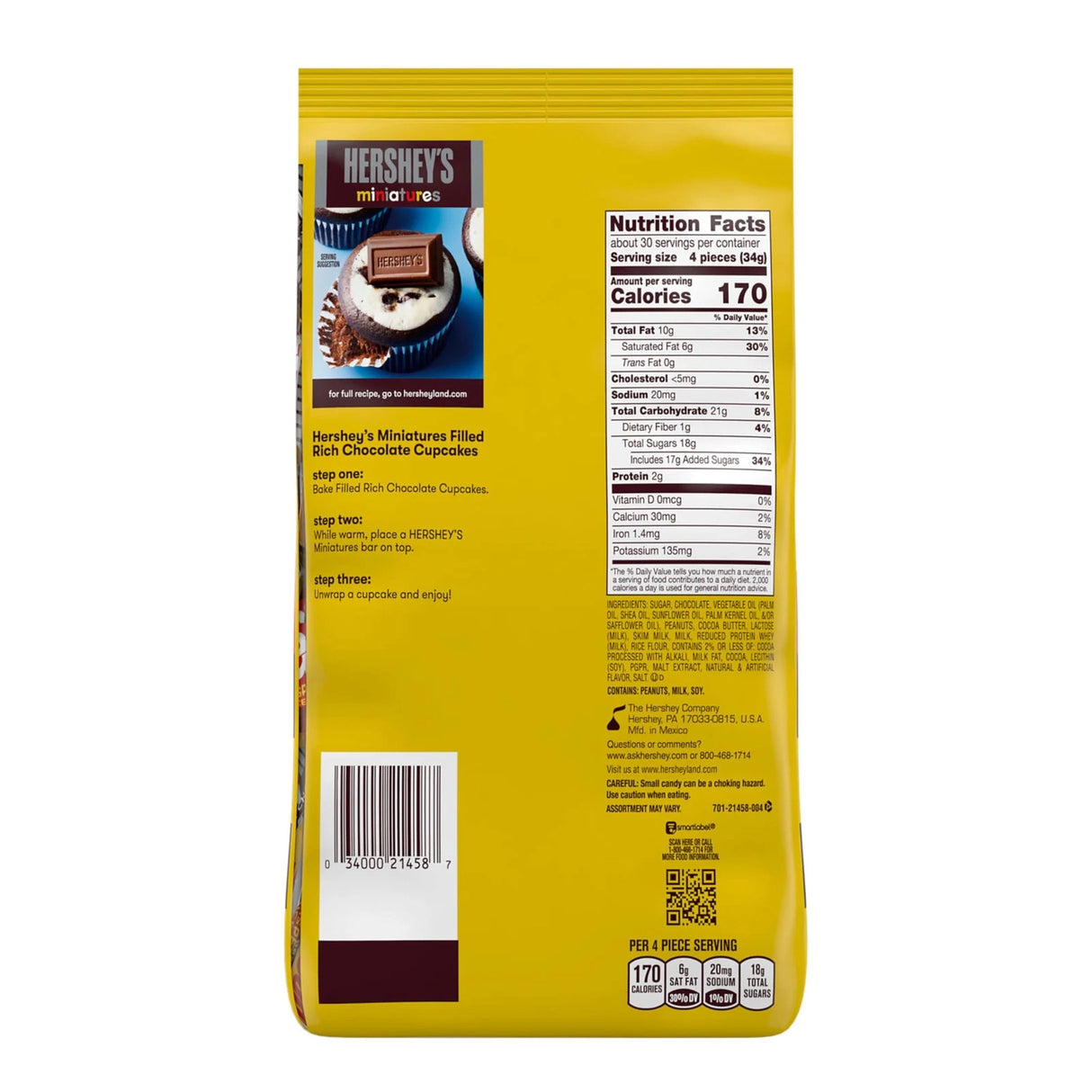 Hershey's Miniatures Chocolate Candy Assortment, 35.9 Oz (Pack of 9)