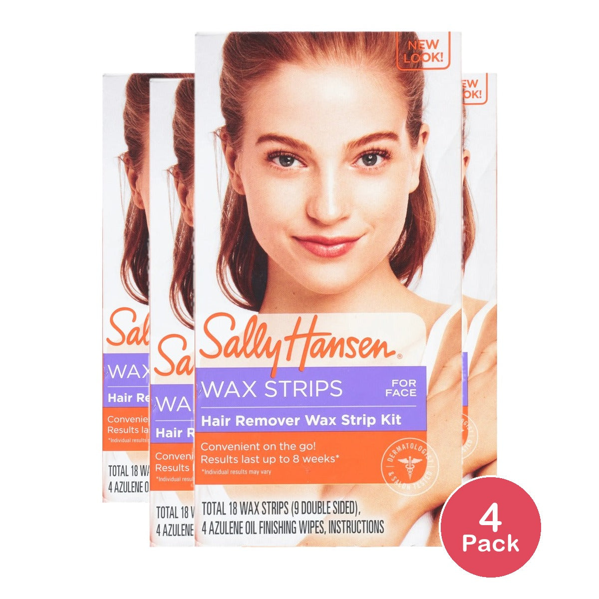 Sally Hansen Hair Removal Wax Strip Trial Pack (Pack of 4)