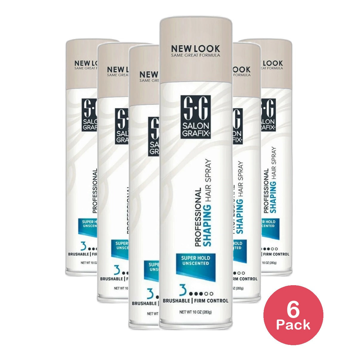Salon Grafix Shaping Professional Hair Spray Finishing Mist Unscented Super Hold 10Oz (Pack of 6)