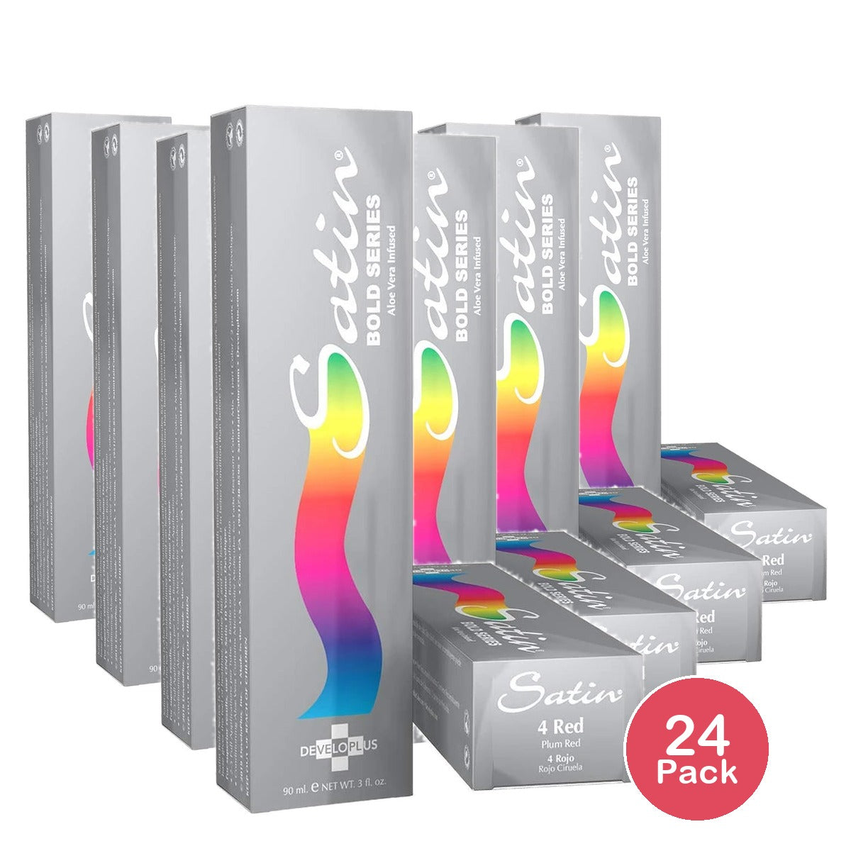 Satin Bold Series Aloe Vera Infused Hair Color - 3 oz - 4 Red Plum (Pack of 24)
