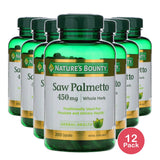 Saw Palmetto Natural Whole Herb 450 Mg Capsules For Men Health By Natures Bounty 1.38Oz(Pack of 12)