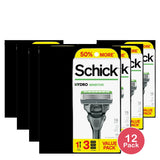 Schick Hydro Sensitive Men's 5 Blade Razor Starter Kit 1 Razor Handle with 3 Cartridges 2.89oz (Pack of 12)