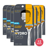 Schick Hydro Stubble Eraser Razor with 2 Refill Blades 2.4oz (Pack of 12)
