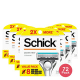Schick Quattro Titanium Razor Blade Refills 8ct Men's Razor Refills 1.45oz (Pack of 72)
