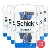 Schick Xtreme4 Mens Disposable Razor 2.72oz (Pack of 12)