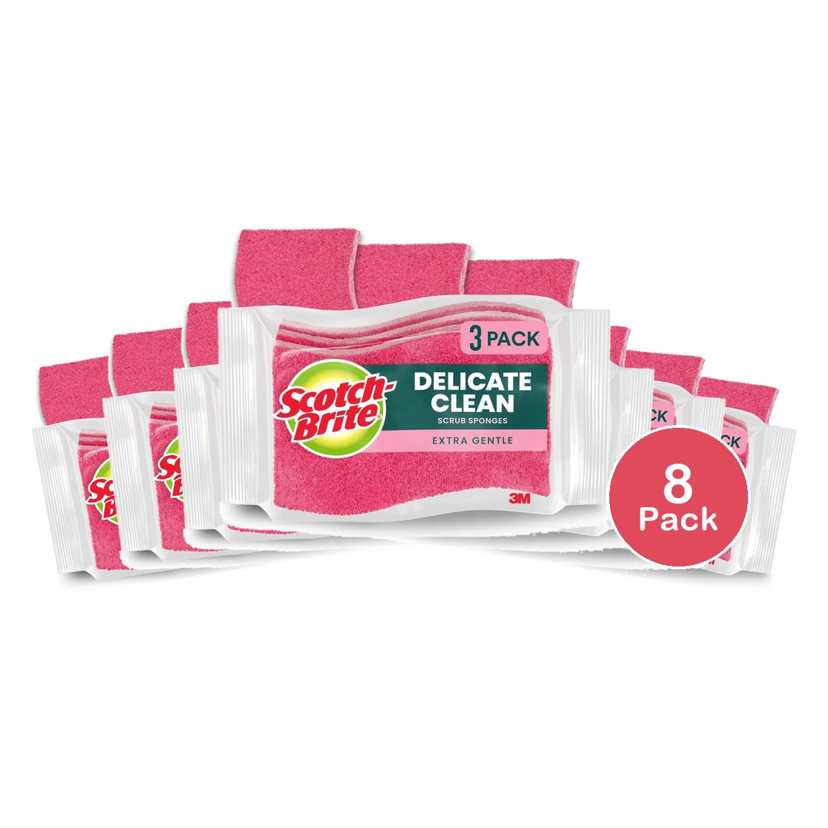 Scotch-Brite Delicate Clean Sponge 8 (Pack of 8)