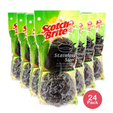Scotch-Brite Stainless Steel Scrubbing Pads 2pk 2.6 Oz (Pack of 24)