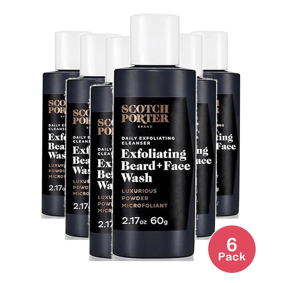 Scotch Porter Exfoliating Beard And Face Cleanser For Men 2.17 Oz (Pack of 6)