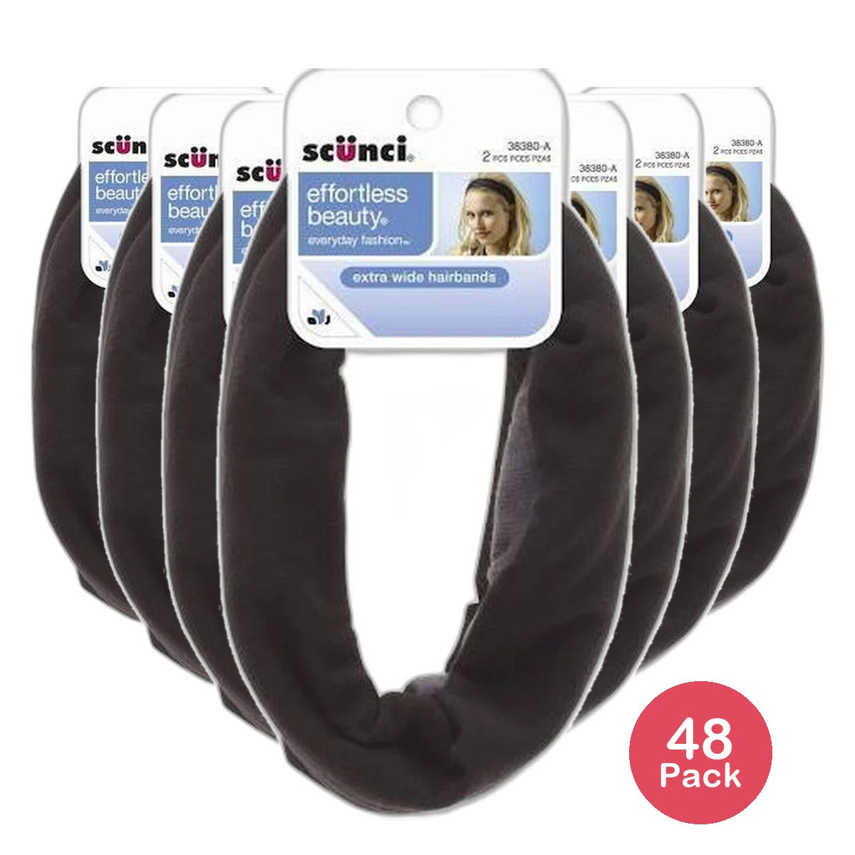 Scunci Extra Wide Hairbands 0.53Oz (Pack of 48)