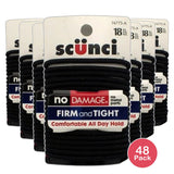 Scunci No Damage Medium-Hold Elastic Hair Bands Medium 0.92Oz (Pack of 48)