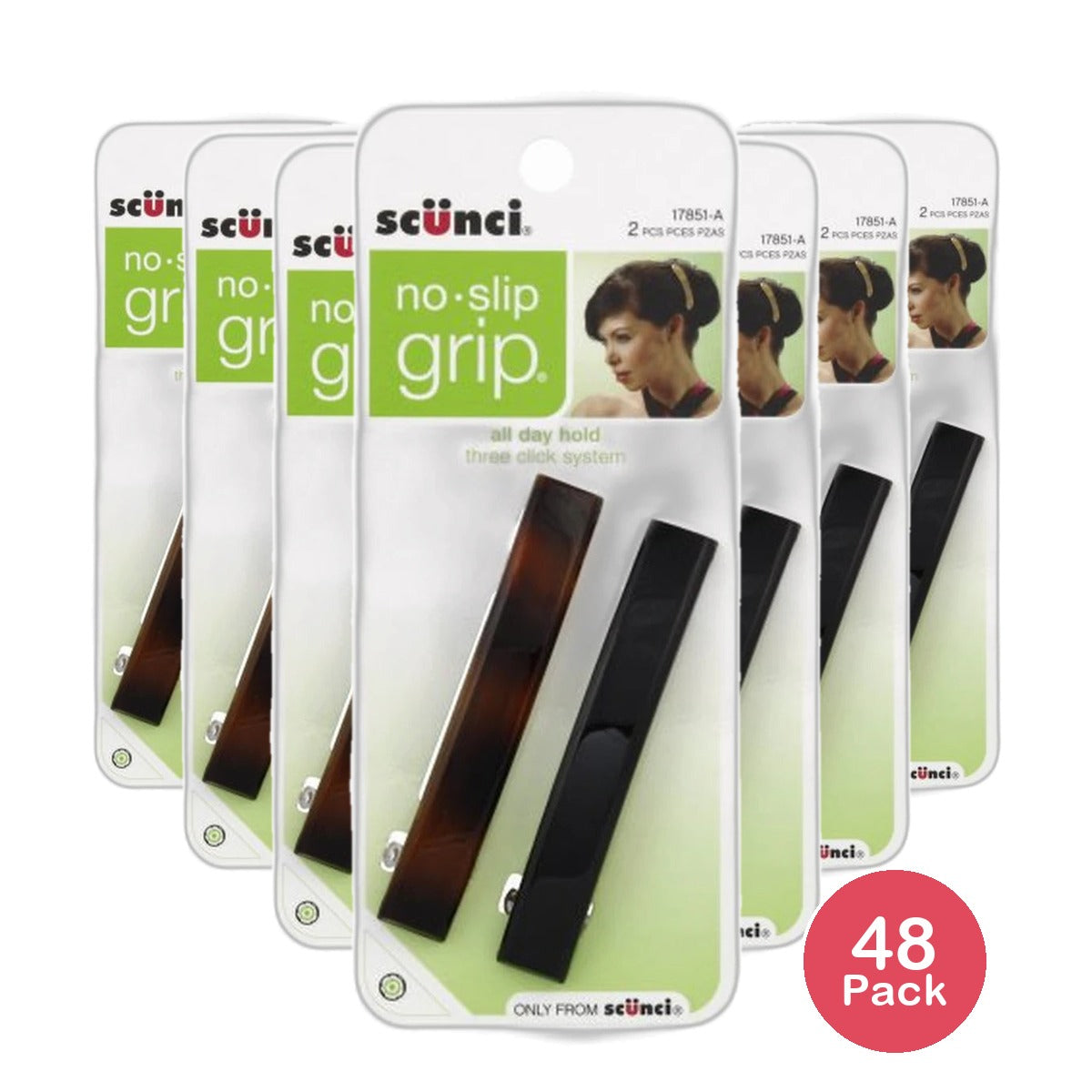 Scunci No Slip Grip Auto Clasp Barrettes 0.9Oz (Pack of 48)
