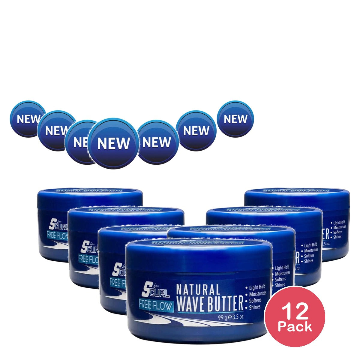 Scurl Free Flow Natural Wave Butter 3.5 Oz (Pack of 12)