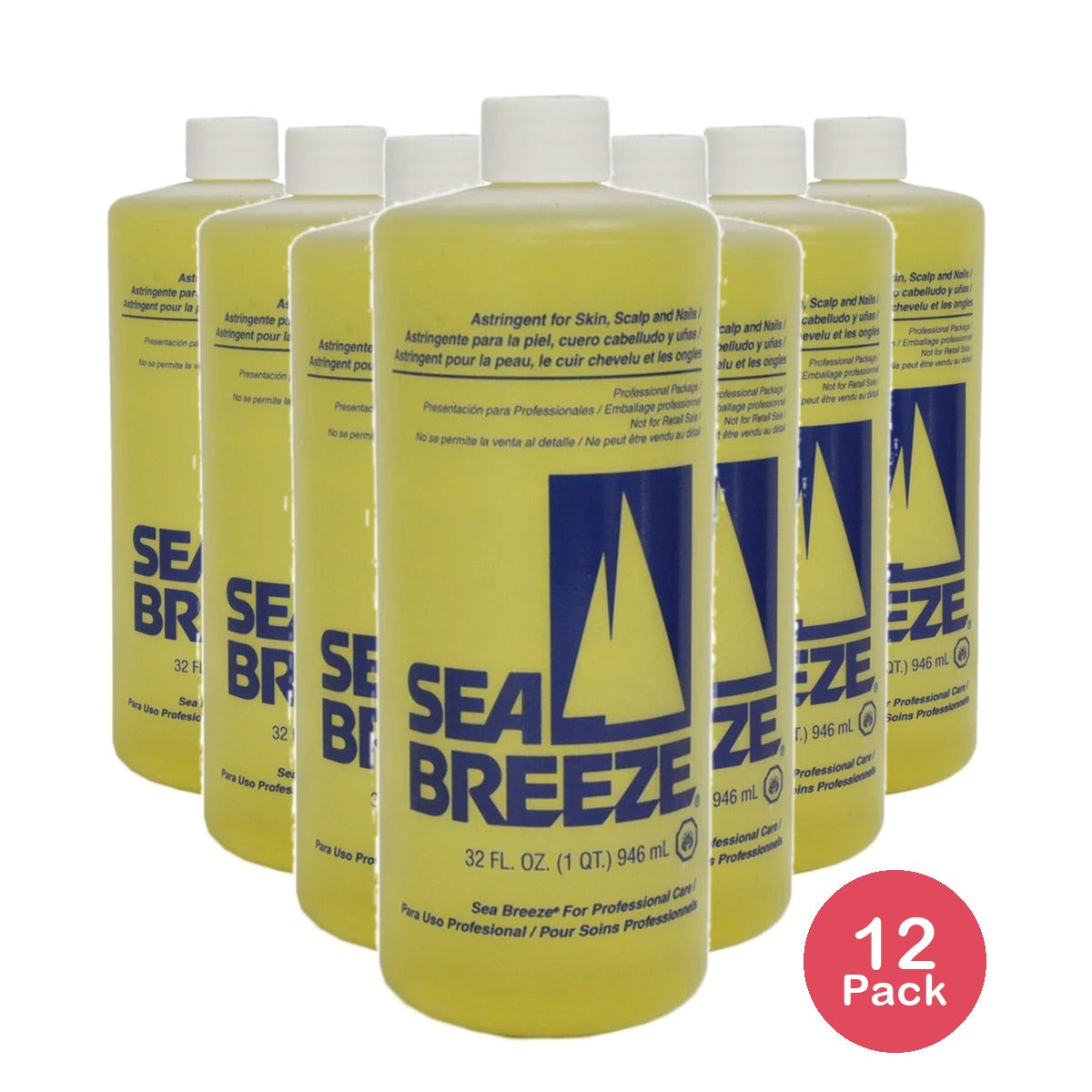 Sea Breeze Astringent for Skin Scalp and Nails 32 oz. (Pack of 12)