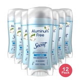 Secret Aluminum Free Women's Deodorant Solid Cotton scent 2.4 OZ (Pack of 12)