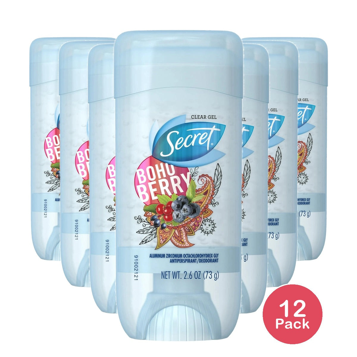 Secret Fresh Antiperspirant Deodorant Clear Gel Berry 2.6 OZ (Pack of 12)