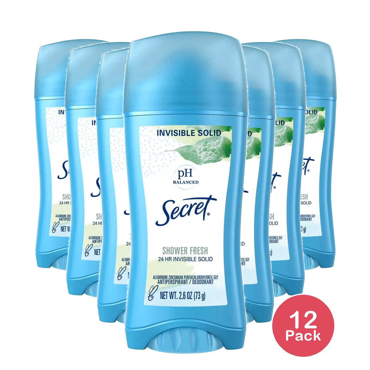 Secret Original Shower Fresh Scent Women's Invisible Solid Ph Balanced Antipersp 2.6 OZ (Pack of 12)