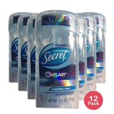 Secret Outlast Antiperspirant And Deodorant Clear Gel Completely Clean 2.6Oz (Pack of 12)