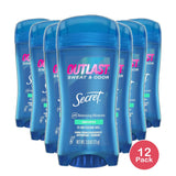 Secret Outlast Antiperspirant And Deodorant Clear Gel Unscented 2.6Oz (Pack of 12)