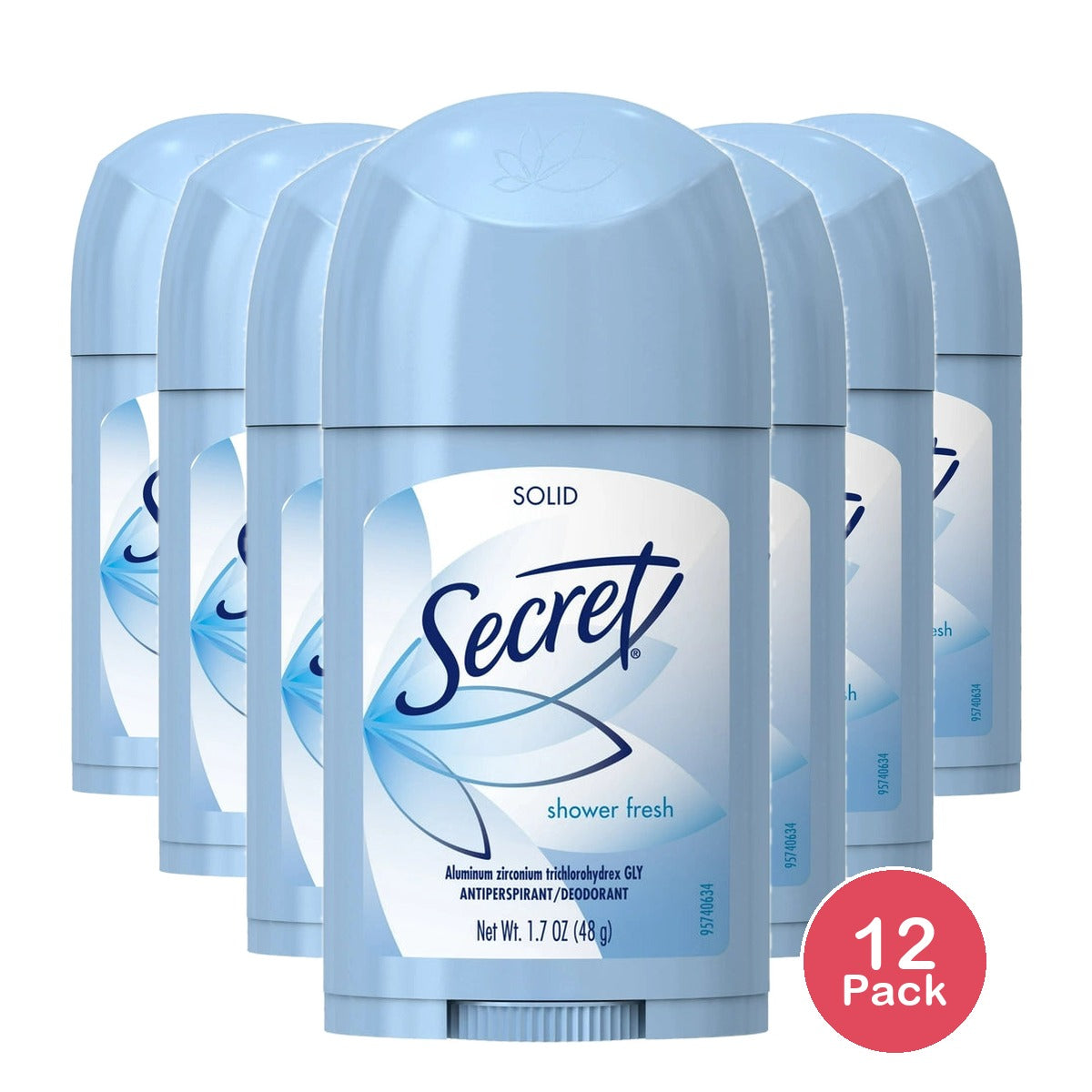 Secret Shower Fresh Wide Solid Antiperspirant and Deodorant 1.7 OZ (Pack of 12)