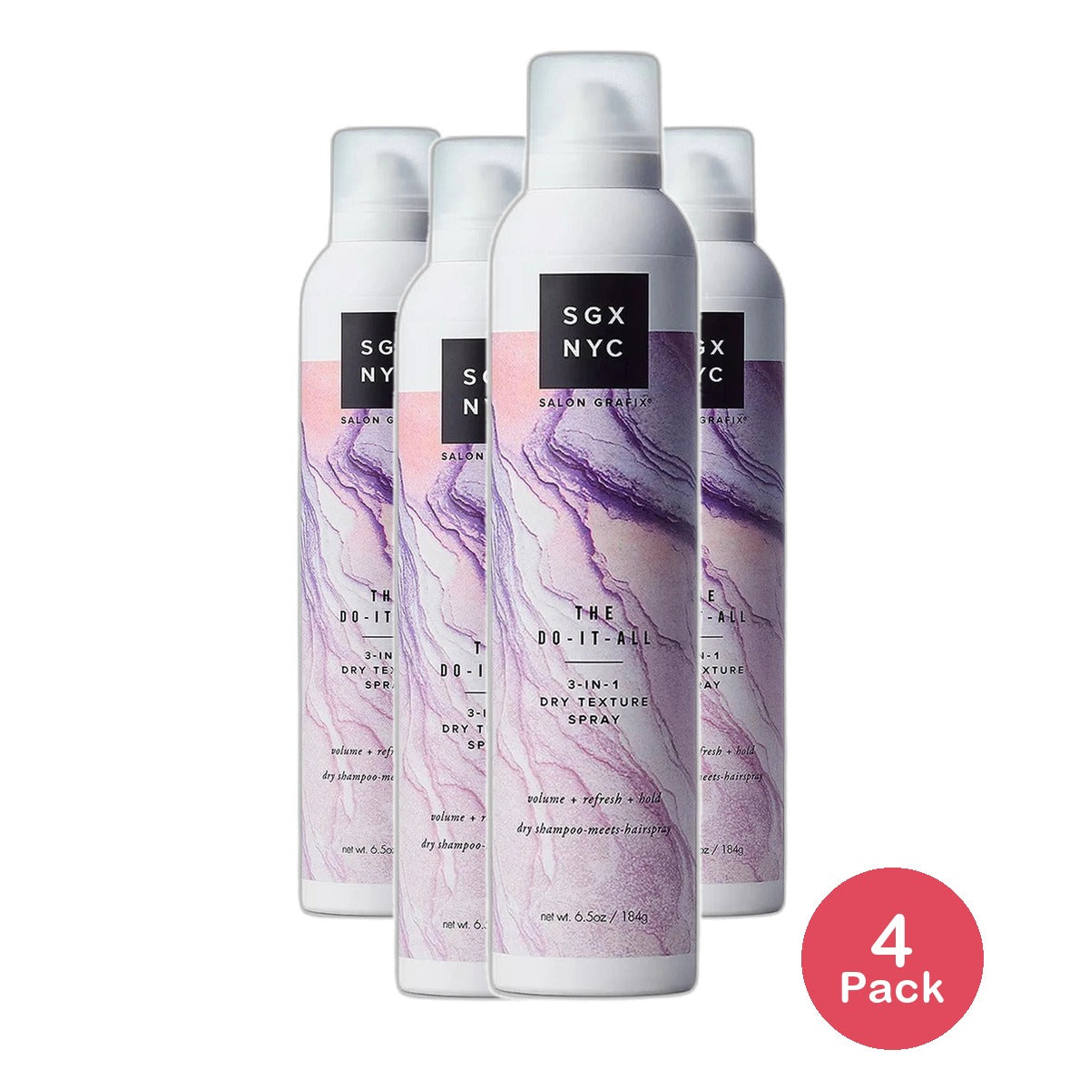 SGX NYC The Do-It-All 3-in-1 Dry Texture Spray 6.5Oz (Pack of 4)