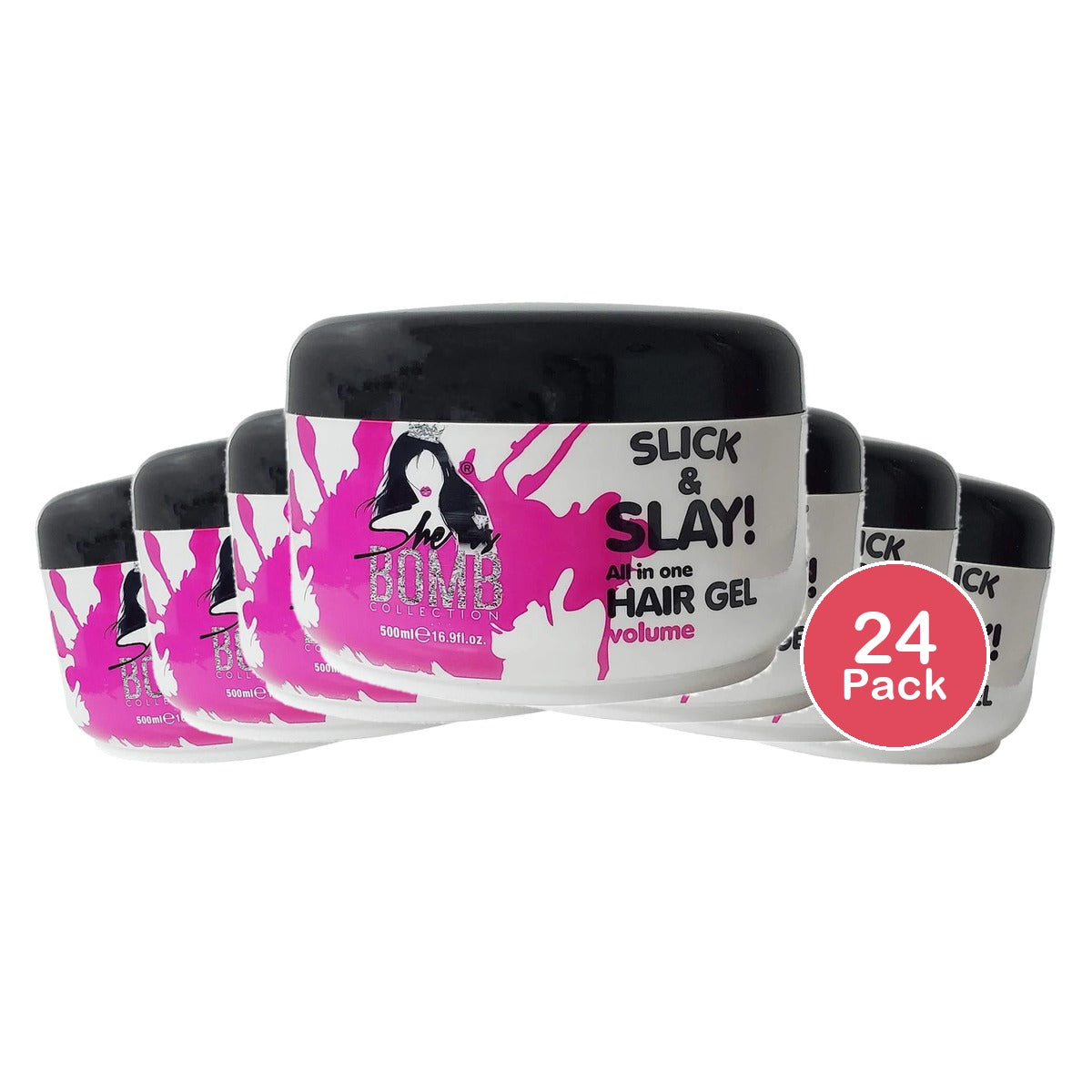 She Is Bomb Collection Slick & Slay All-in-One Hair Gel 16.9 oz (Pack of 24)