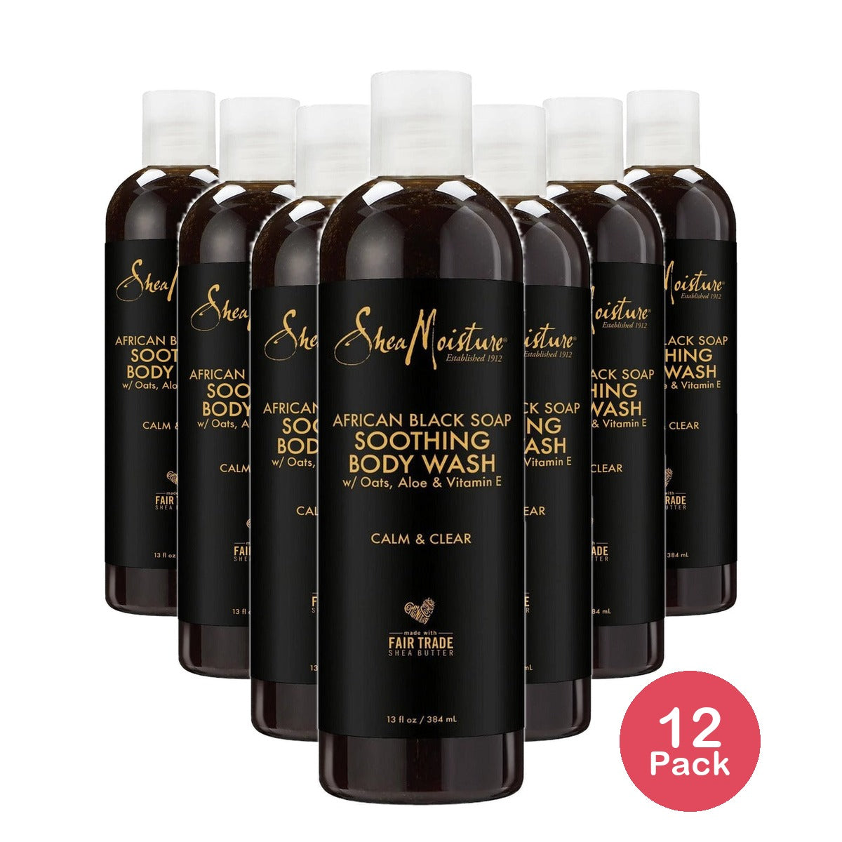 SheaMoisture African Black Soap Body Wash 13 Fl Oz (Pack of 12)
