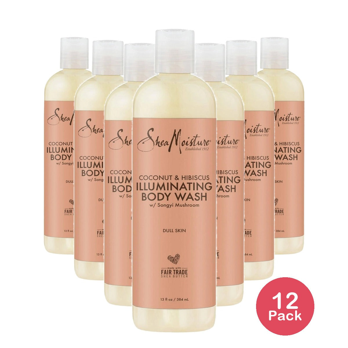 SheaMoisture Coconut & Hibiscus Body Wash 13 Fl Oz (Pack of 12)