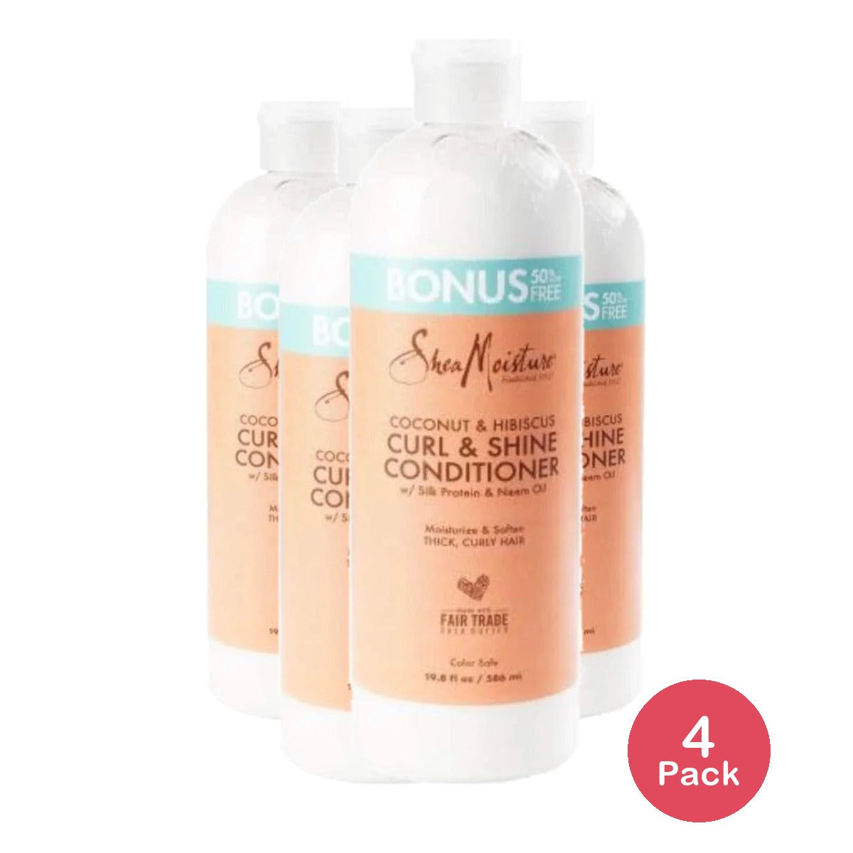 SheaMoisture Curl & Shine Conditioner Coconut & Hibiscus 19.5 Oz (Pack of 4)