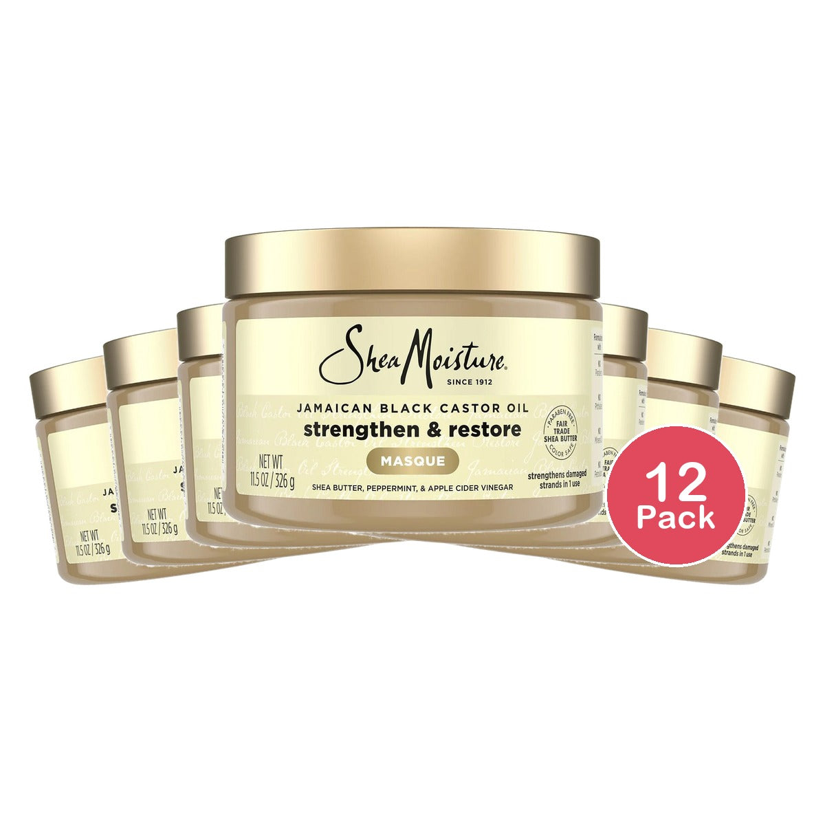 SheaMoisture Jamaican Black Castor Oil Masque 11.5 Oz (Pack of 12)