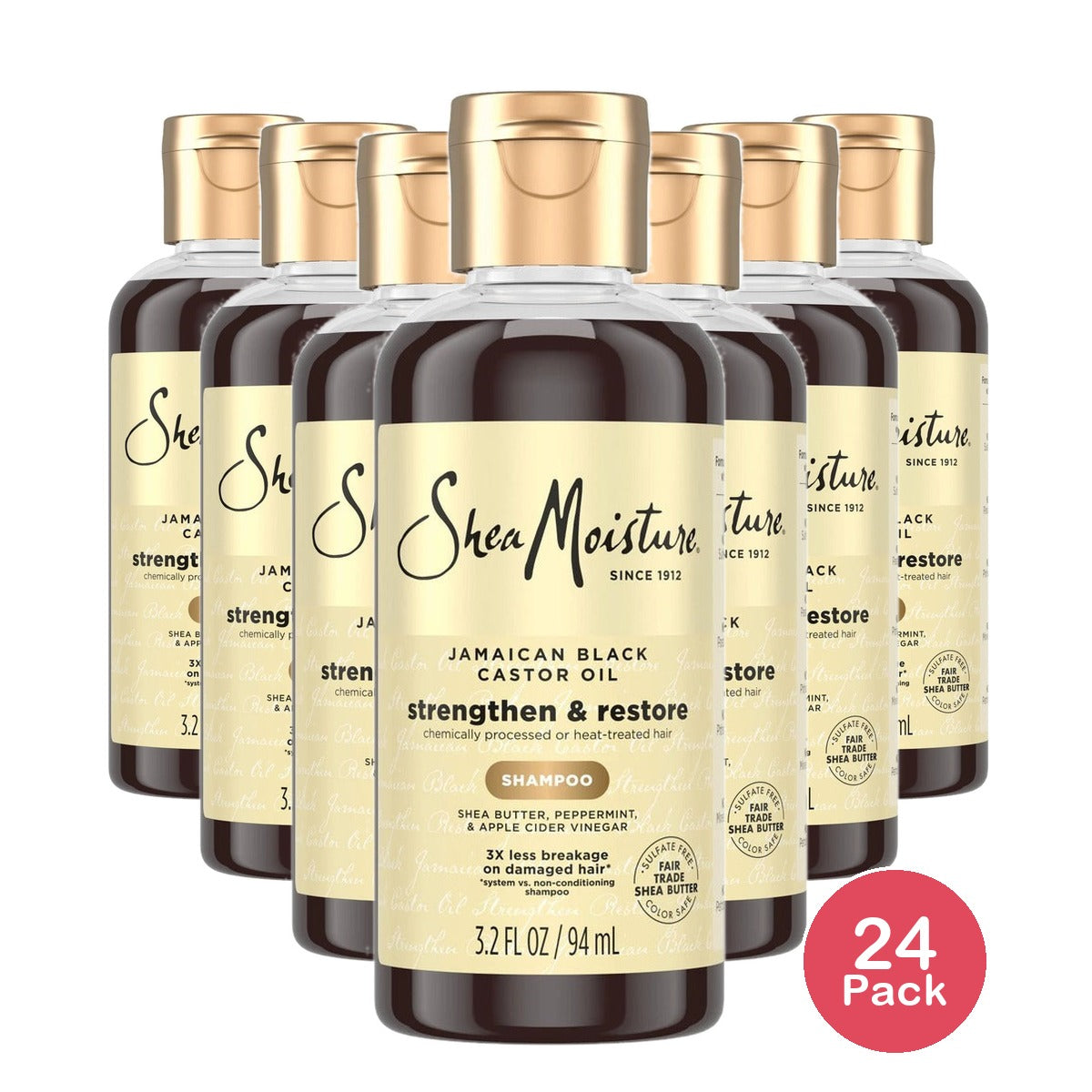 SheaMoisture Jamaican Black Castor Oil Shampoo 3.2 Oz (Pack of 24)