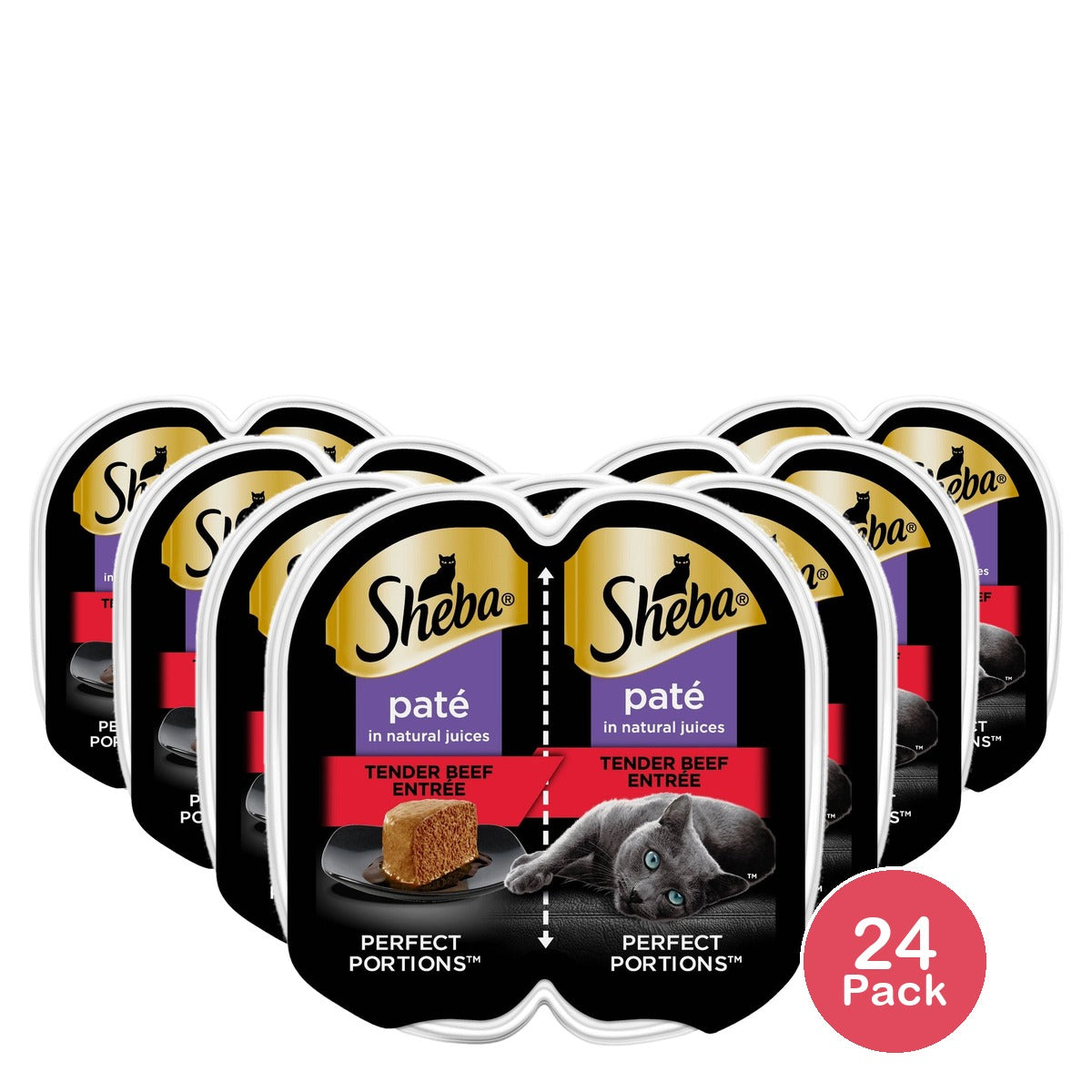 Sheba Perfect Portions Beef Pate 2.64 Oz (Pack of 24)
