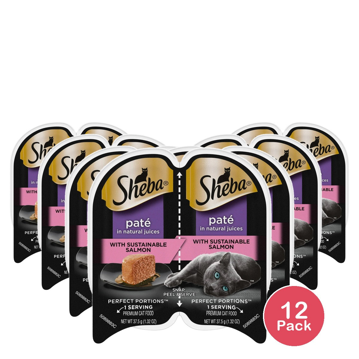 Sheba Perfect Portions Wet Cat Food Paté With Sustainable Salmon 2.64 oz (Pack of 12)