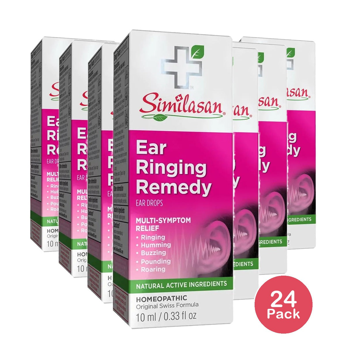 Similasan Ear Ringing Remedy Drops For Temporary Ear Ringing Relief 0.33Oz (Pack Of 24)