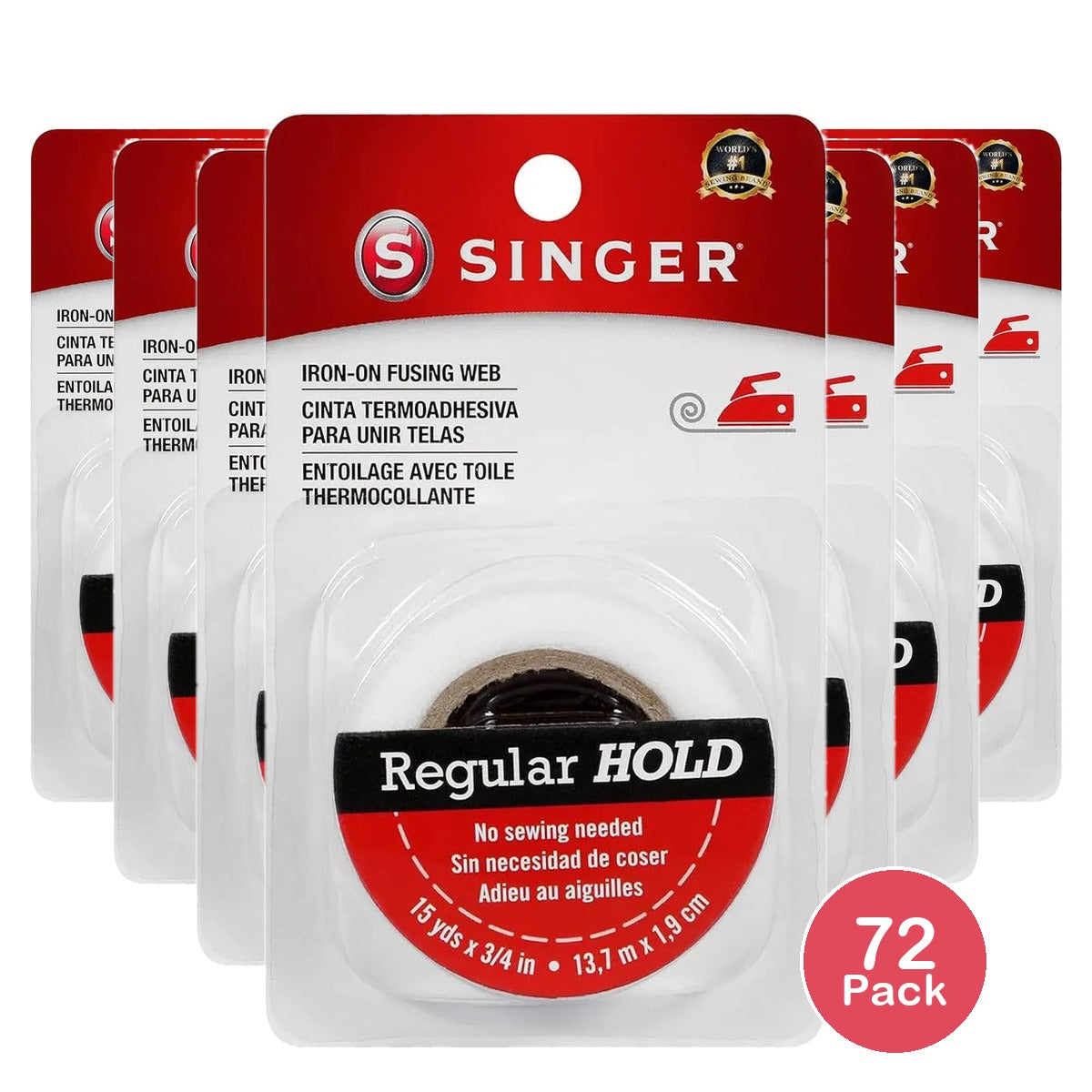 Singer Iron On Fusing Web Regular Hold 3 inch 15 Yards 0.64Oz (Pack of 72)