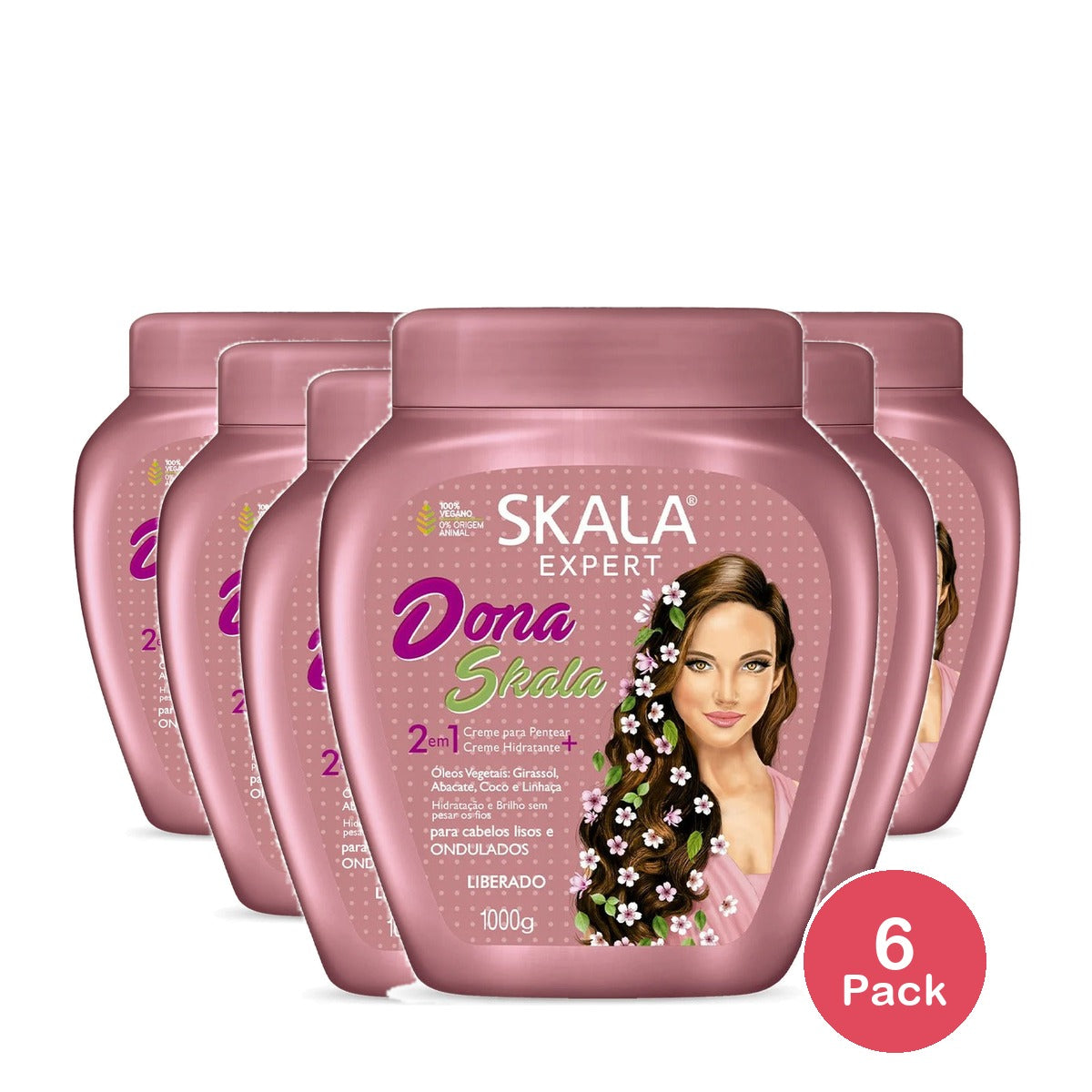 Skala Dona Super Pot Hair Treatment Cream 35.2 Oz (Pack of 6)